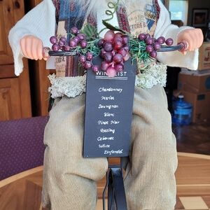 Karen Didion Originals Wine-Themed Santa with Purple Accents